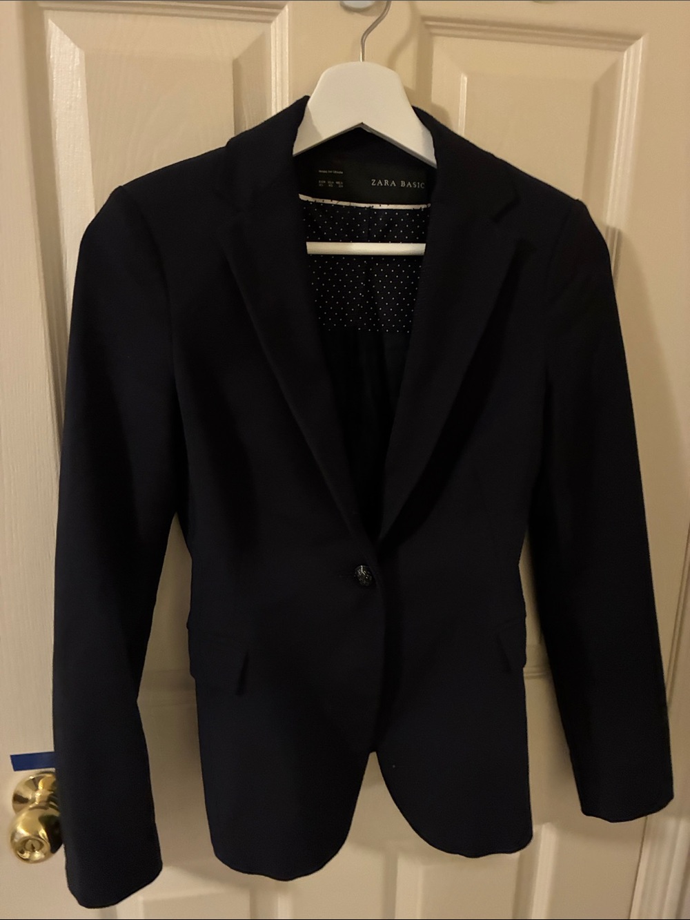 Zara Women’s Dark Navy Single-Button Blazer